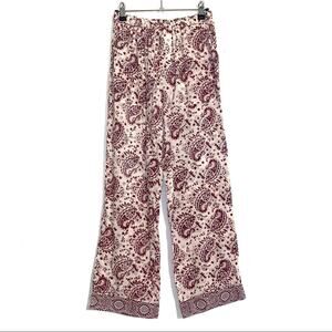 NEW Cleobella Paisley Print Straight Leg Cropped Pull On Pants XS